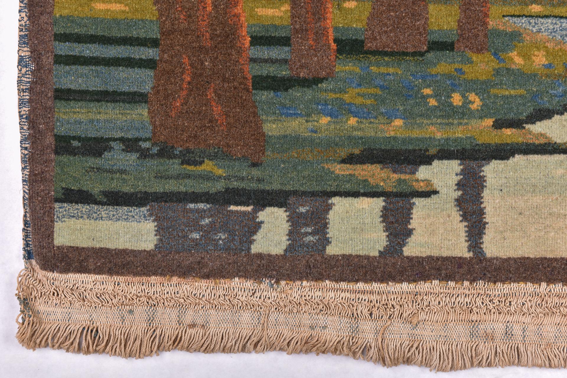 Hand-Knotted Pictorial Carpet For Sale