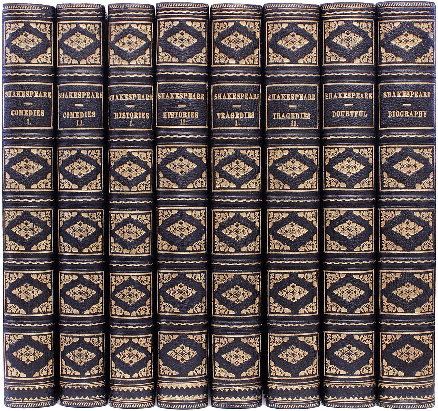 AUTHOR: SHAKESPEARE, William. 

TITLE: The Pictorial Edition Of The Works Of William Shakespeare. Comedies, Histories, Tragedies, & Biography.

PUBLISHER: London: George Routledge & Sons, 1867.

DESCRIPTION: SECOND EDITION REVISED. 8 vols., quarto,