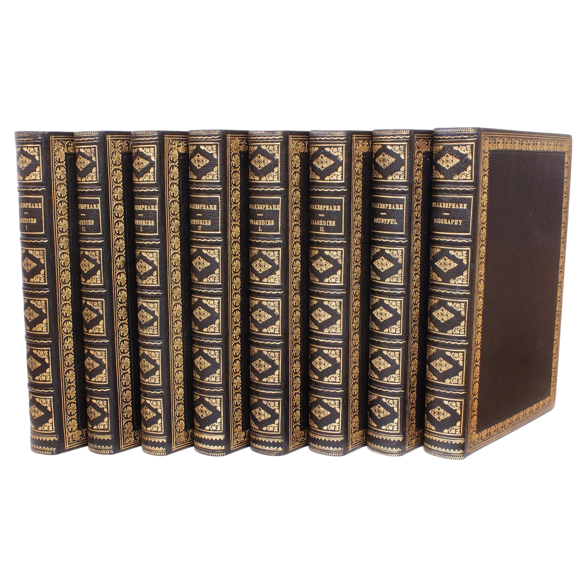 Pictorial Edition - Works Of William Shakespeare - 8 vols. IN FULL LEATHER