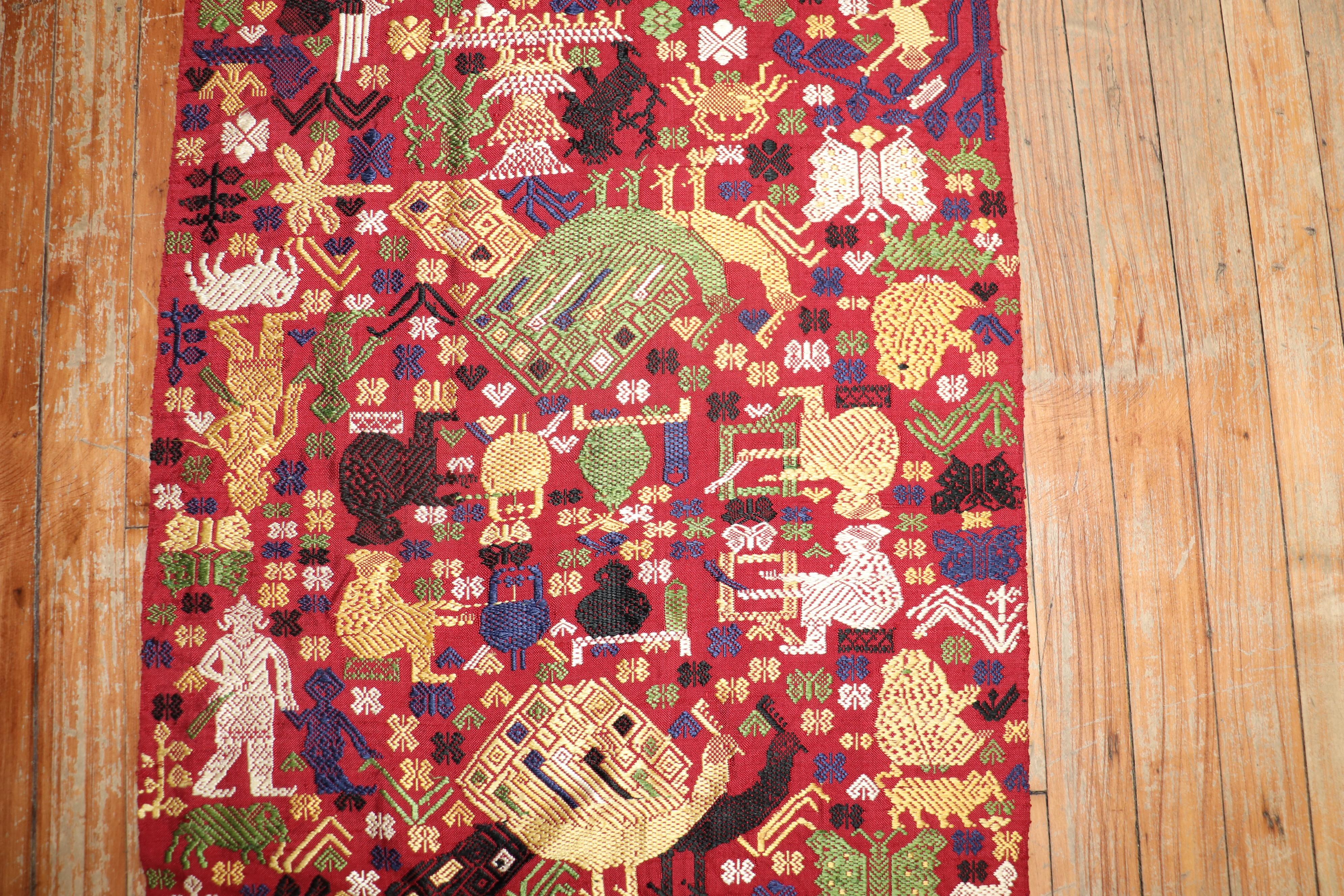 20th Century Pictorial Egyptian Textile For Sale