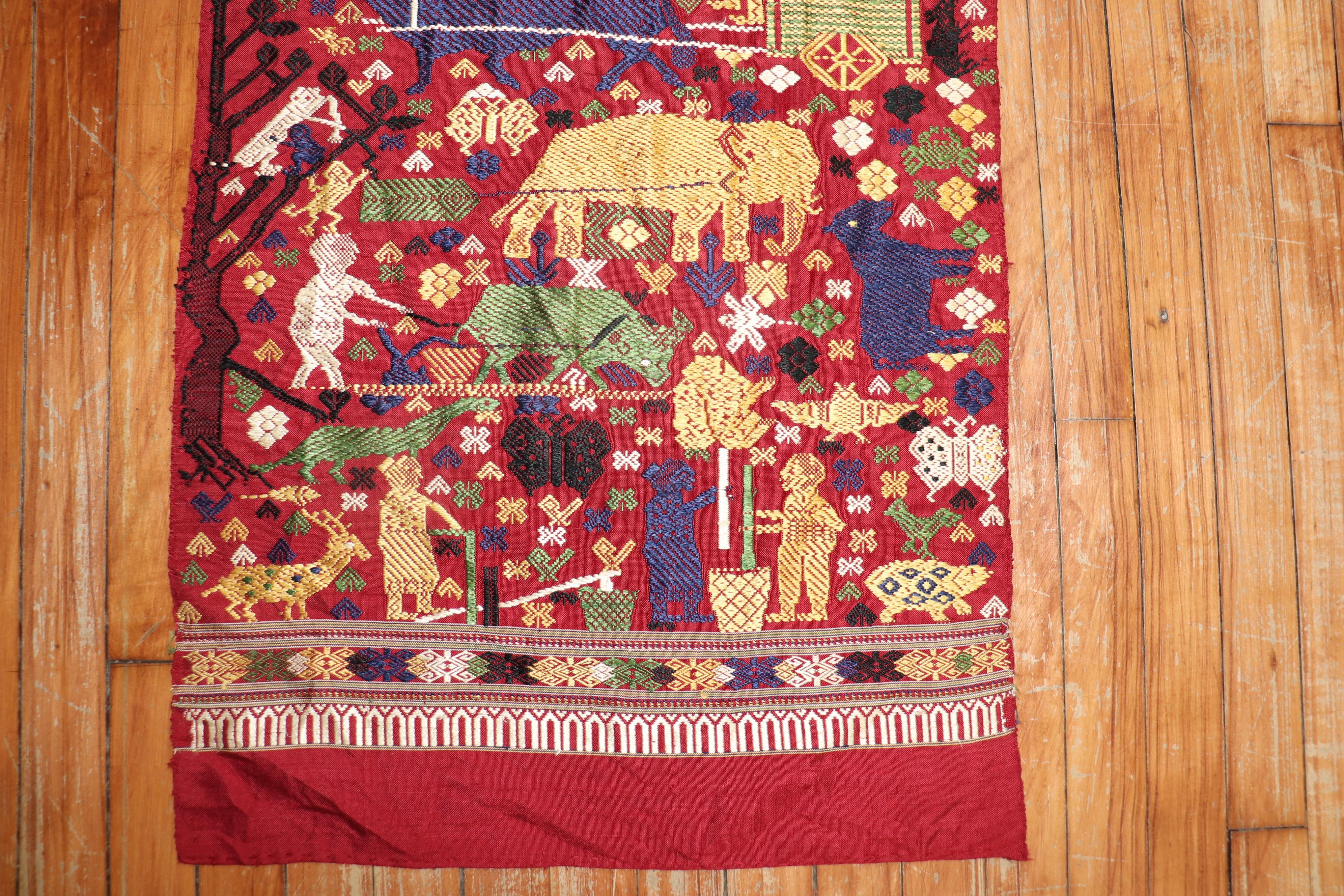 Pictorial Egyptian Textile For Sale 2