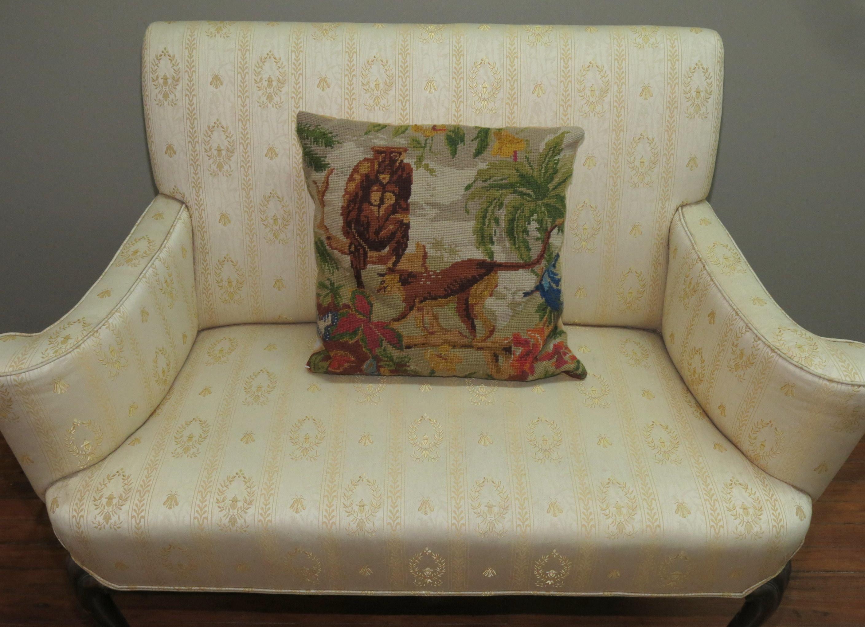 Wool Pictorial Guerrilla Wolf Animal Portuguese Needlepoint Pillow