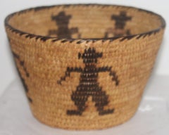 Pictorial hand Made Pima Indian Basket, 1920s