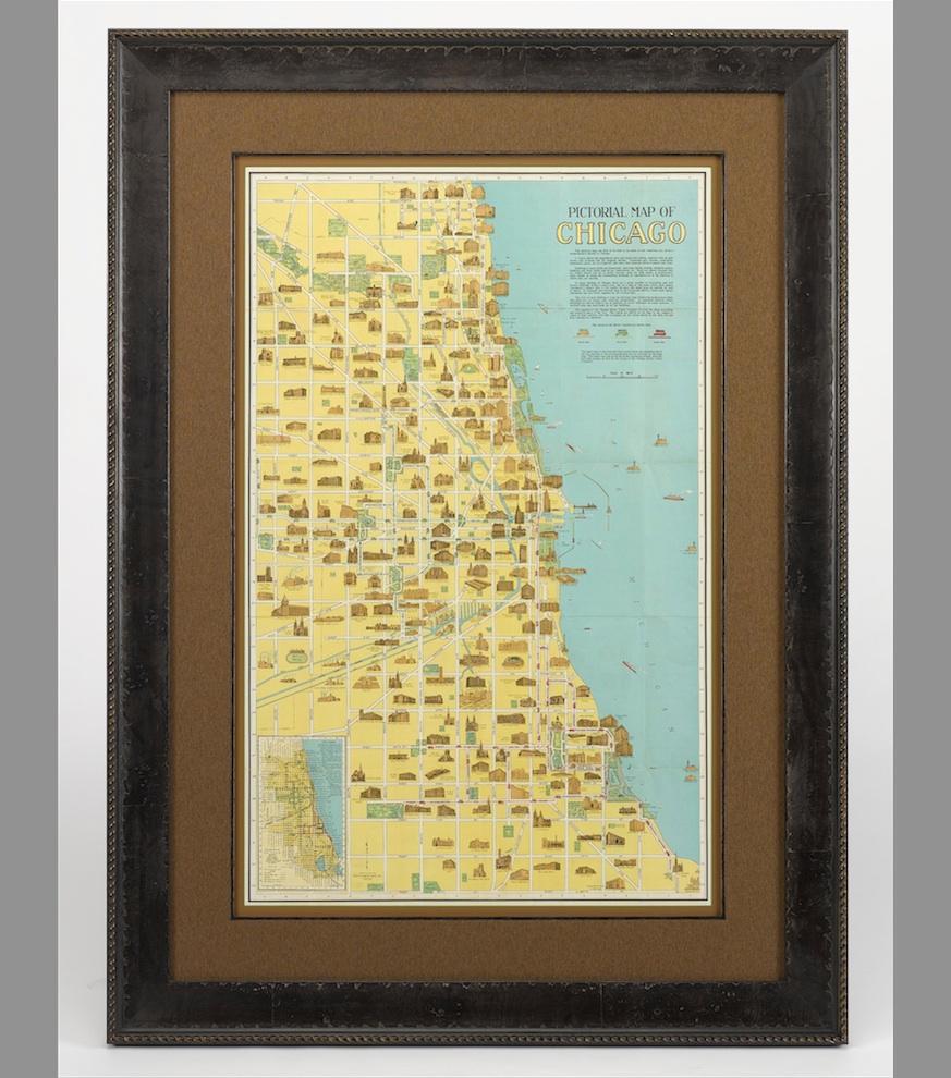 Pictorial Map of Chicago, circa 1926 In Good Condition For Sale In Colorado Springs, CO