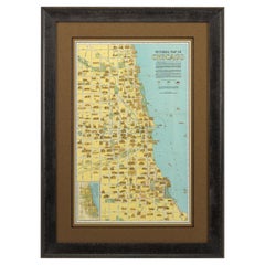 Antique Pictorial Map of Chicago, circa 1926