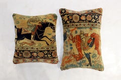 Pictorial Mohtasham Kashan Rug Pillows, Set of 2