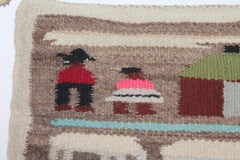 Pictorial Navajo Indian Weaving Chair Cushion