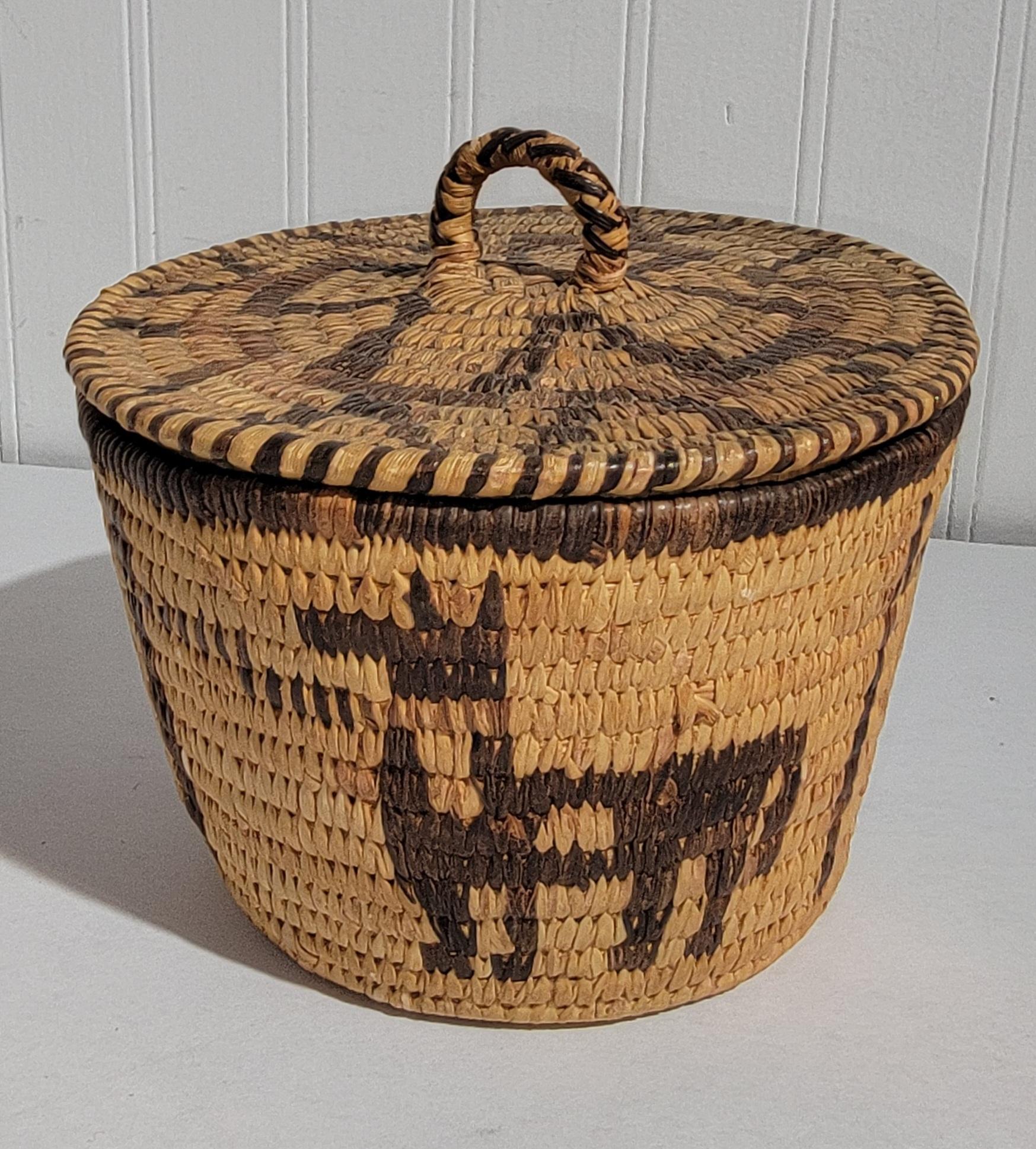 Chanvre Panier Papago pictural en vente