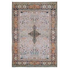 Pictorial Paradise Antique Tabriz Oversize Tree of Life Rug