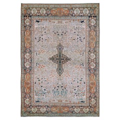 Pictorial Paradise Antique Tabriz Oversize Tree of Life Rug