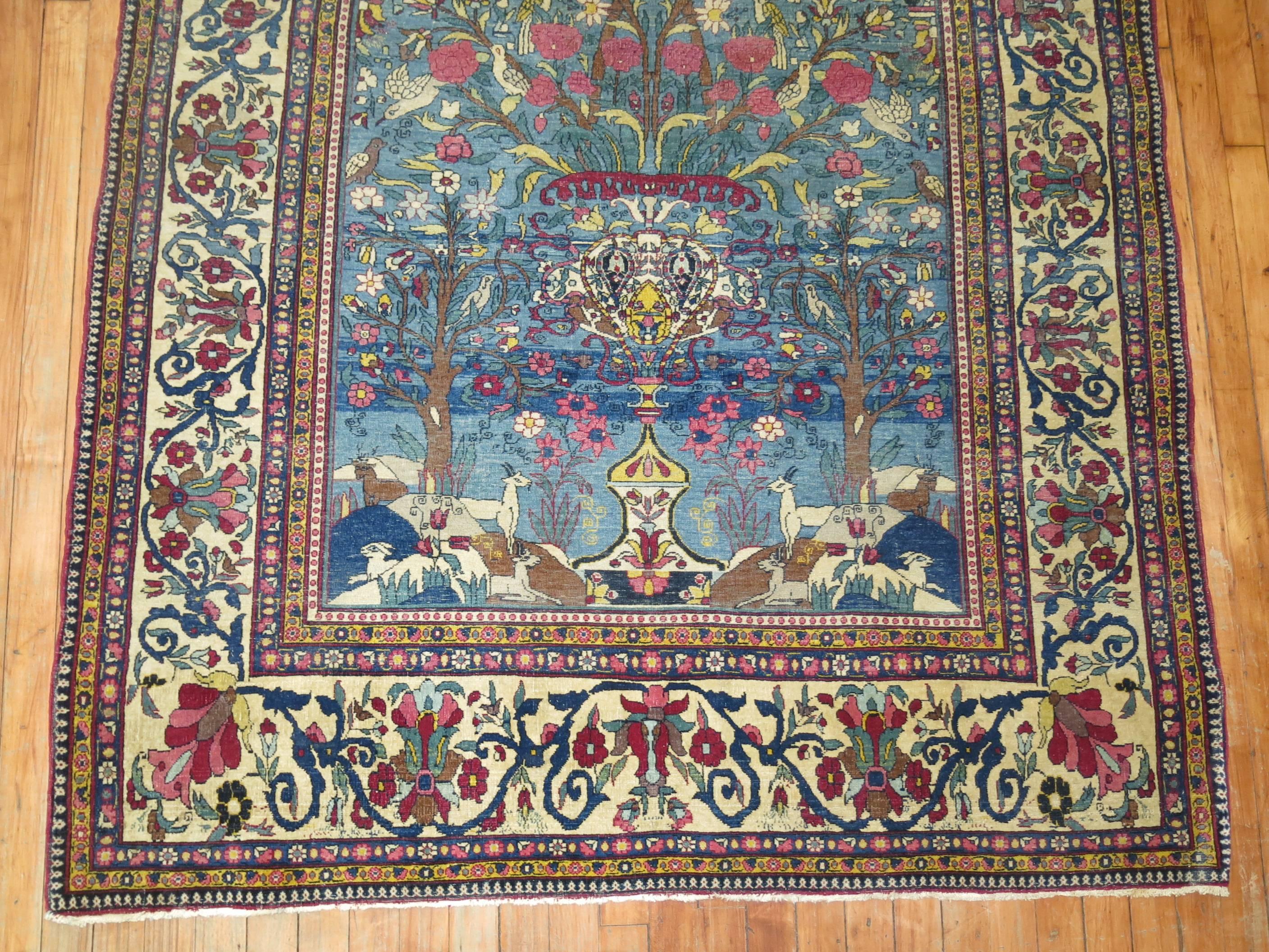Pictorial Persian Isfahan Prayer Carpet 5