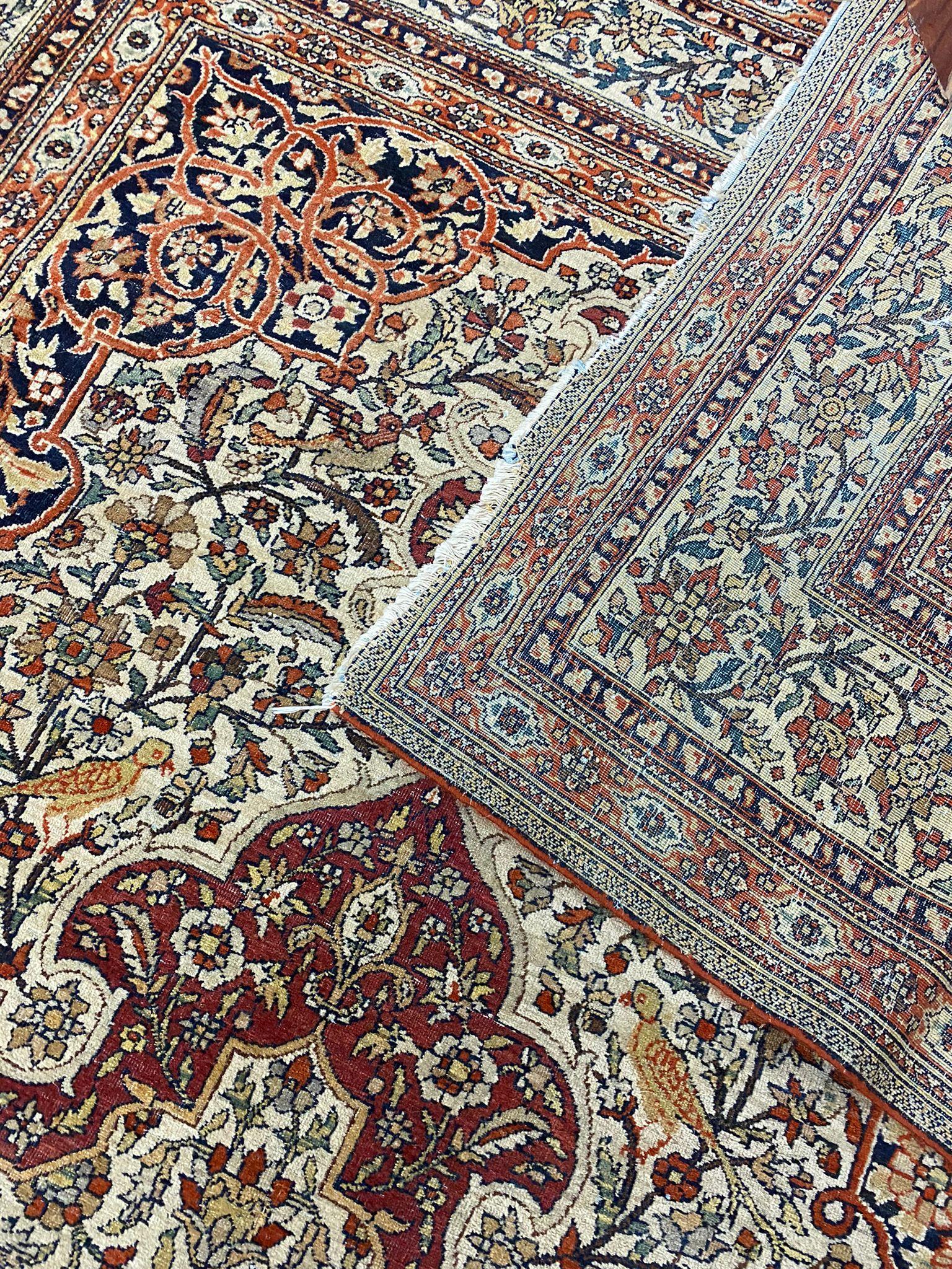 Islamic Pictorial Persian Isfahan Prayer Carpet For Sale