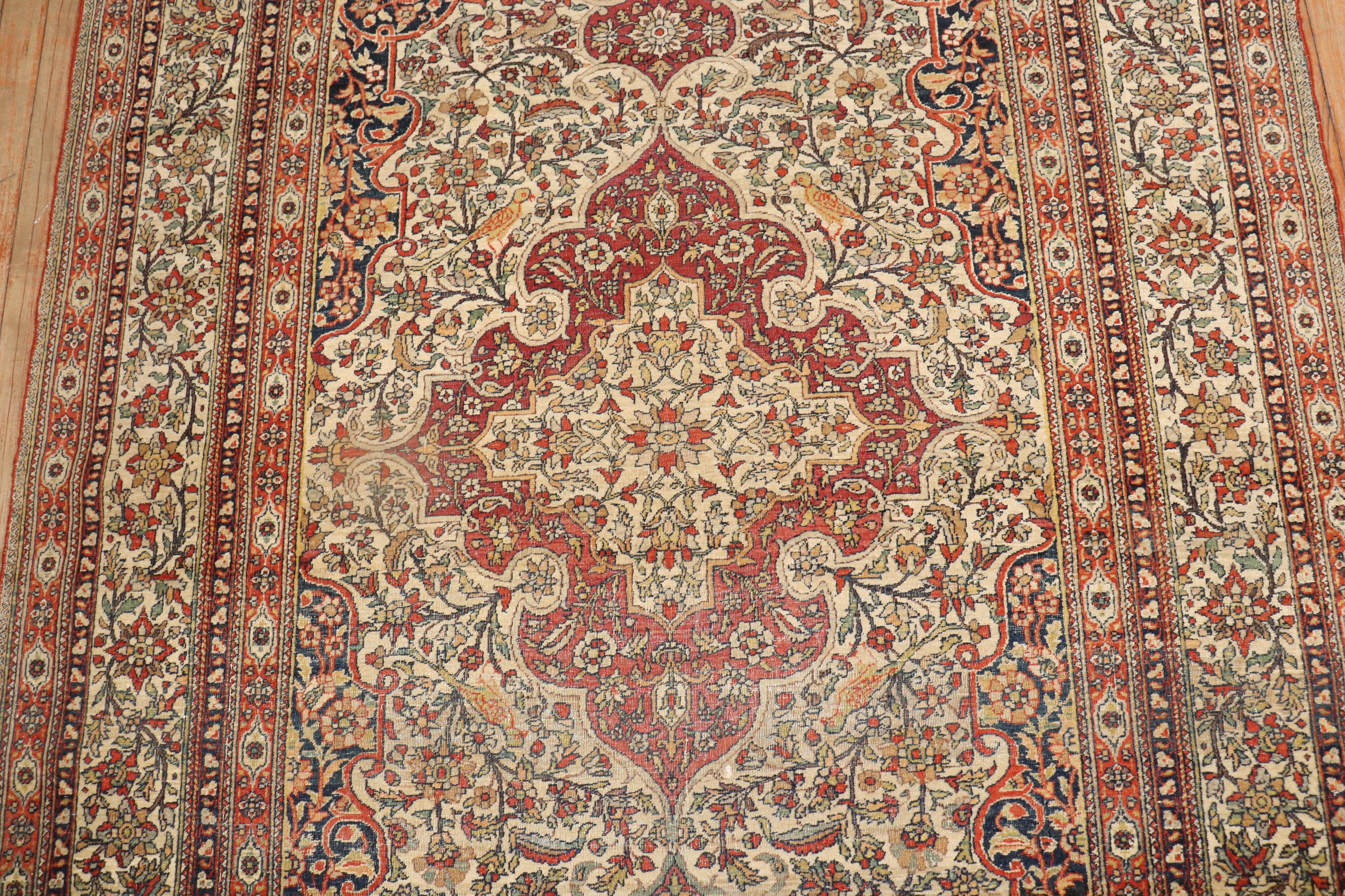 20th Century Pictorial Persian Isfahan Prayer Carpet For Sale