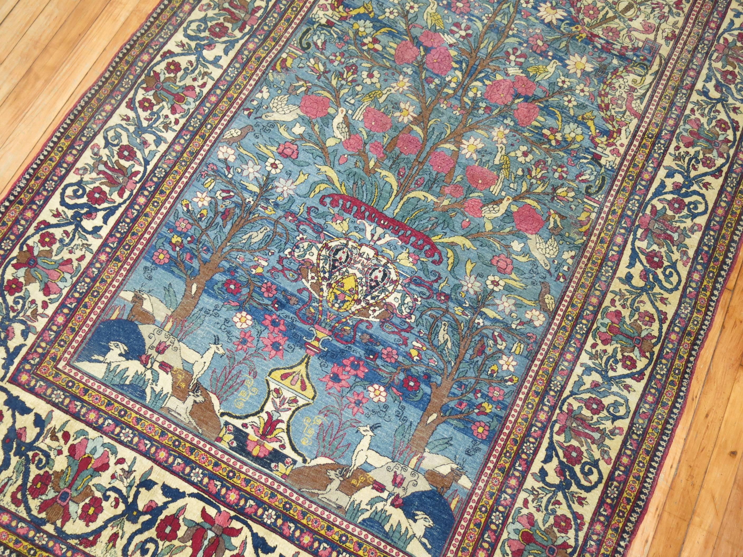 Pictorial Persian Isfahan Prayer Carpet 1