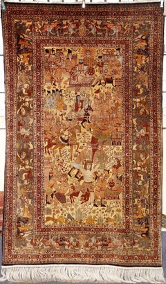 Pictorial Rug 'Tapestry' Carpet, Hand-Knotted, Bridal Couple, Generals, Poets