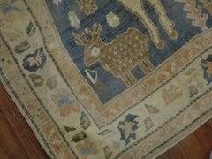 Pictorial Sheep Pigeon Sea Foam Turkish Anatolian Accent Size Decorative Rug