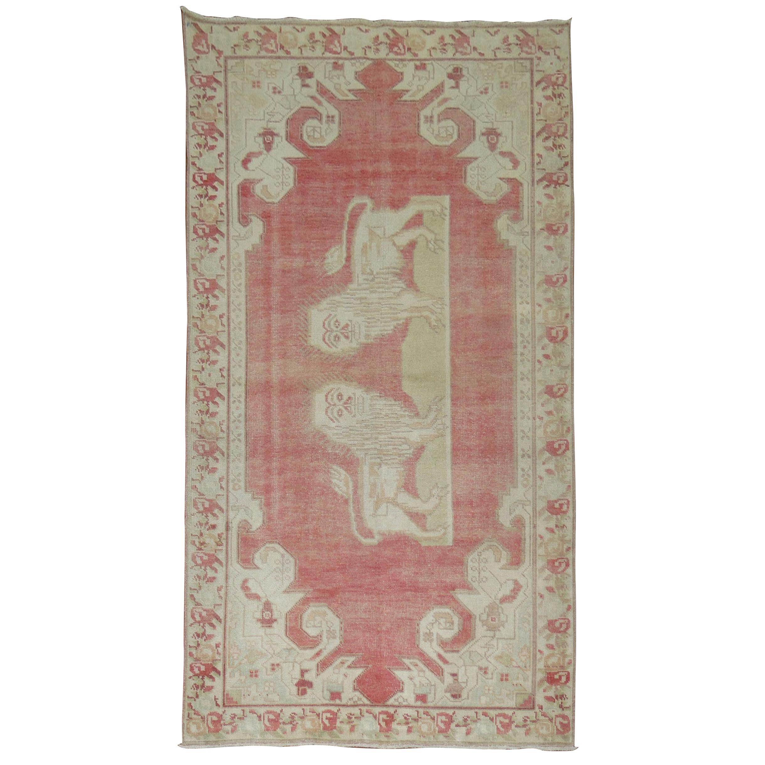 Pictorial Turkish Anatolian Rug For Sale