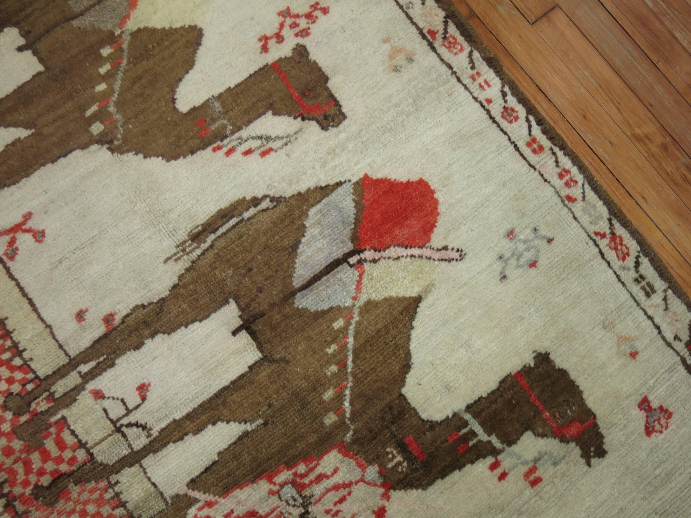20th Century Pictorial Turkish Rug For Sale