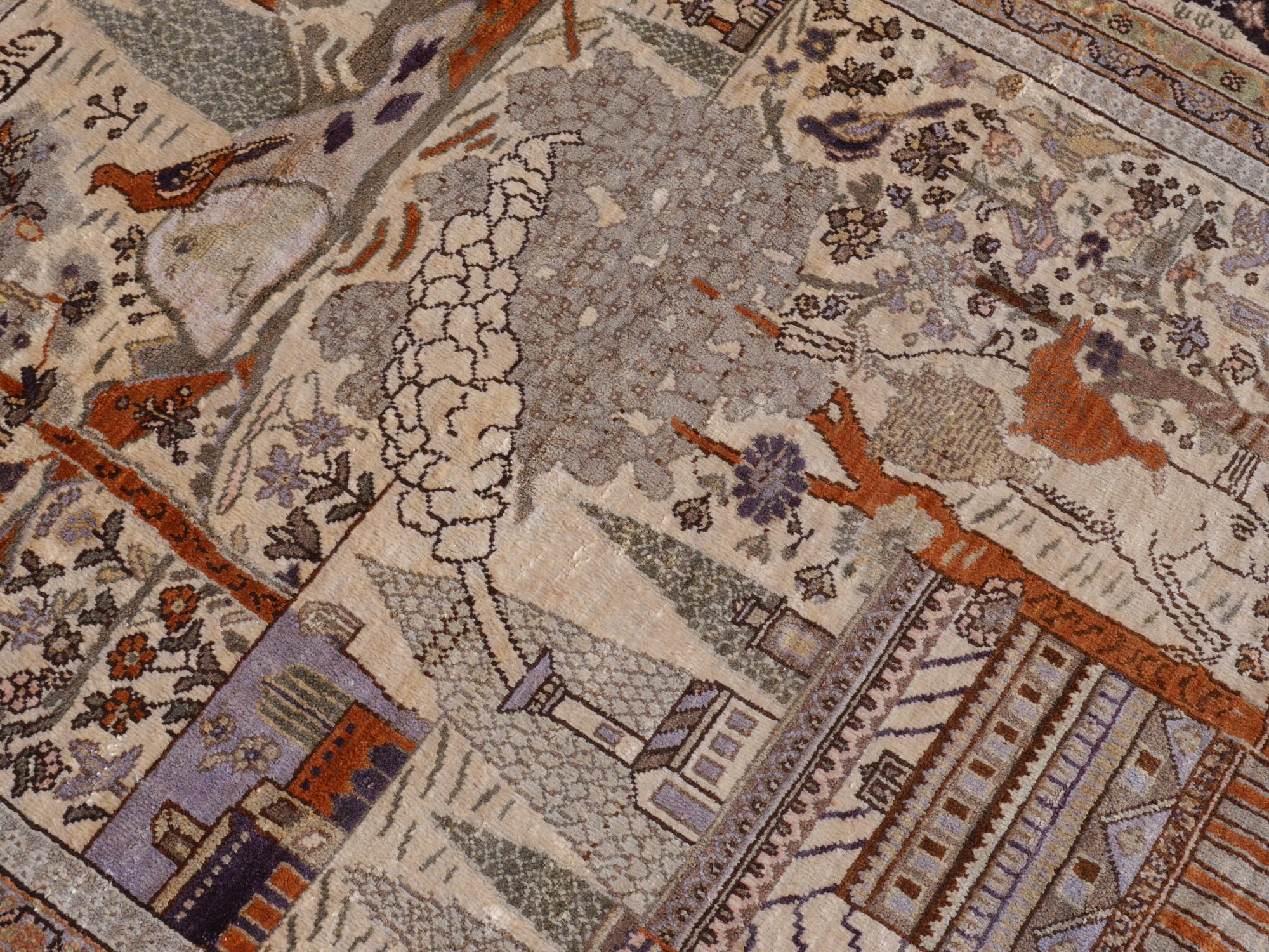 Islamic Pictorial Turkish Silk Rug