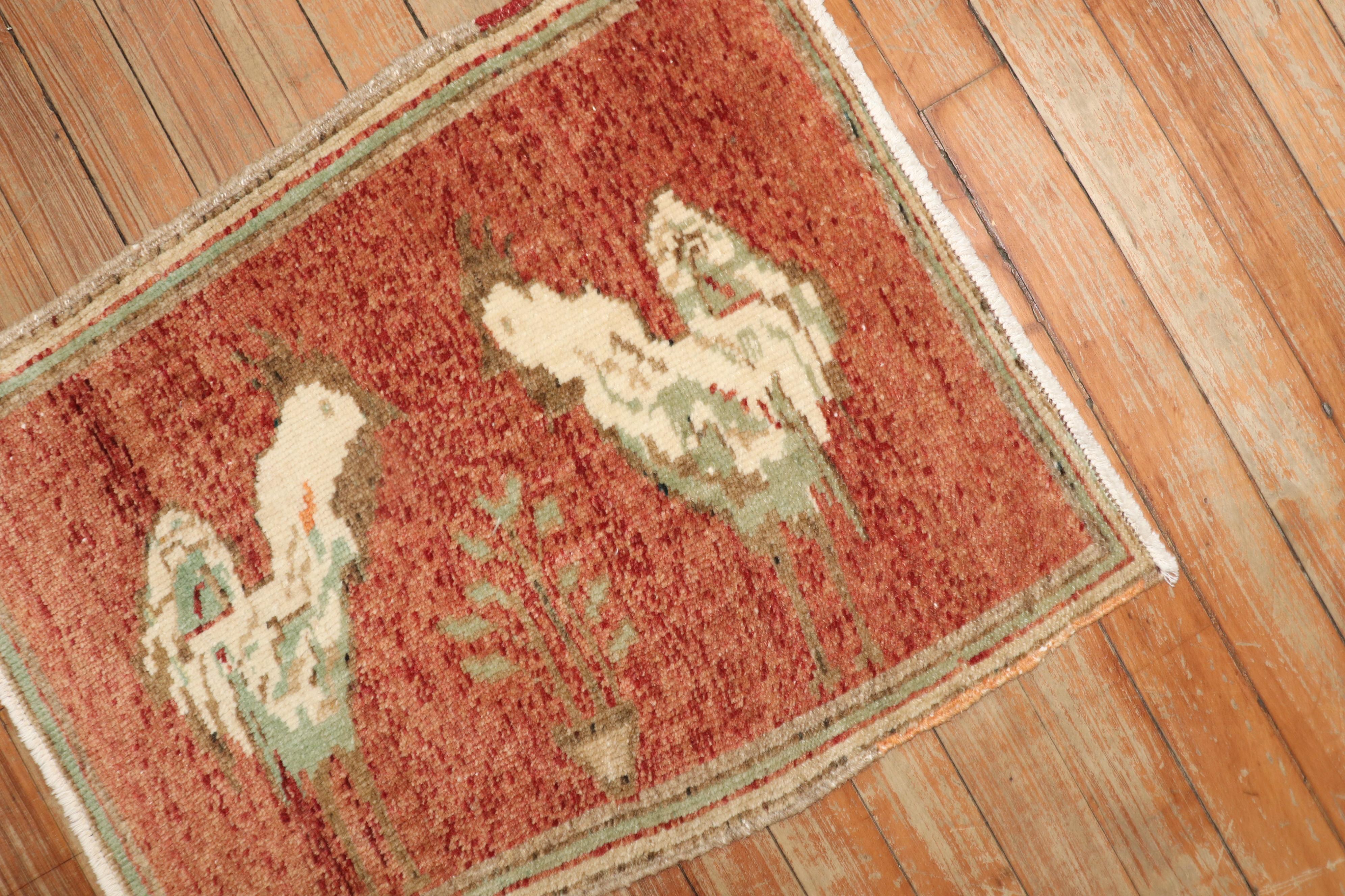 Alfombra turca vintage pictórica Arte popular en venta
