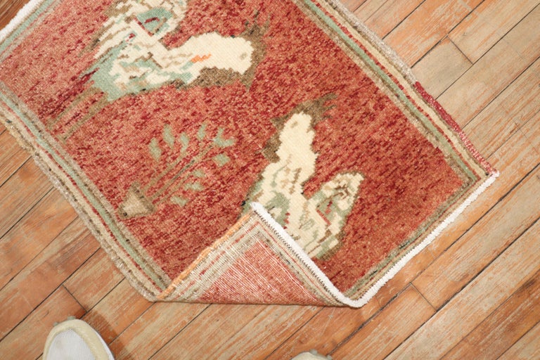 Pictorial Vintage Turkish Rug For Sale at 1stDibs