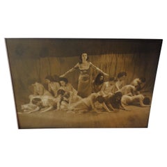 Antique Pictorialist Sepia Tone Gelatin Silver Print Photograph Avant Garde Dance Troup
