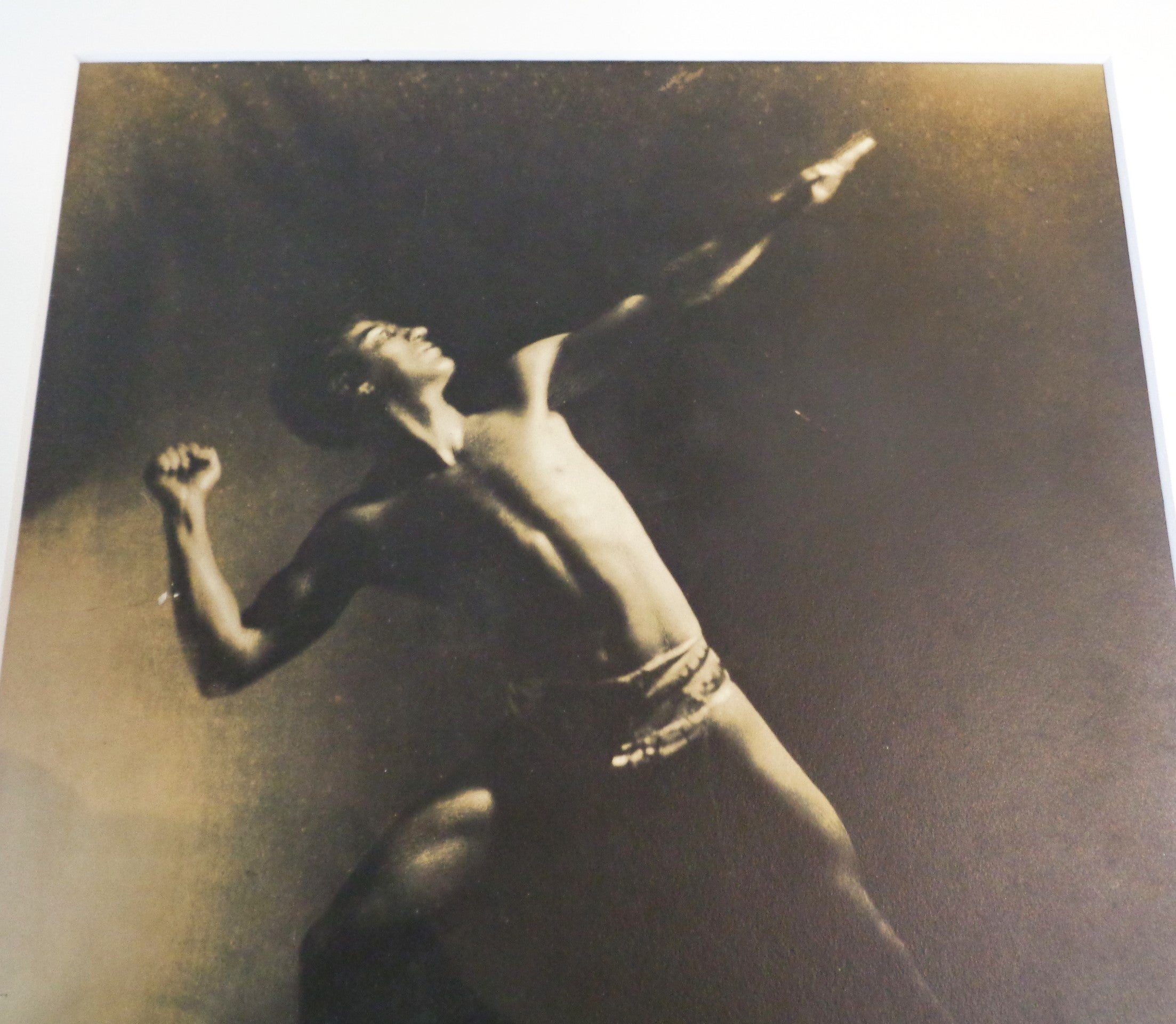 Pictorialist Sepia Tone Gelatin Silver Print Photograph Male Nude, 1900-1910 In Good Condition For Sale In Rochester, NY