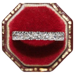 Bague de fiançailles Rin vintage en or 18 carats décorée de diamants naturels