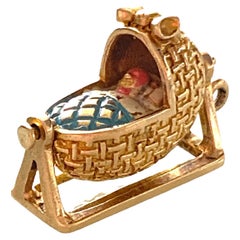 9 Karat Gold Vintage Schaukel Baby-Cradle .Charm