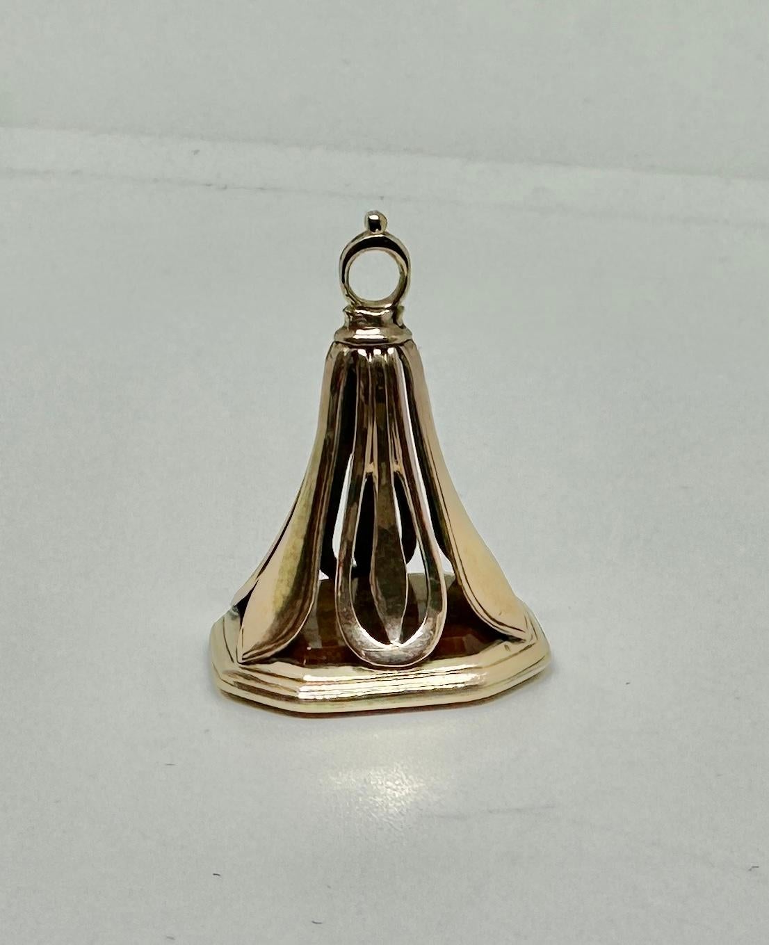 Picture Agate Large Fob Seal Pendant Charm Victorian Gold 1 1/4 Inches in vendita 5