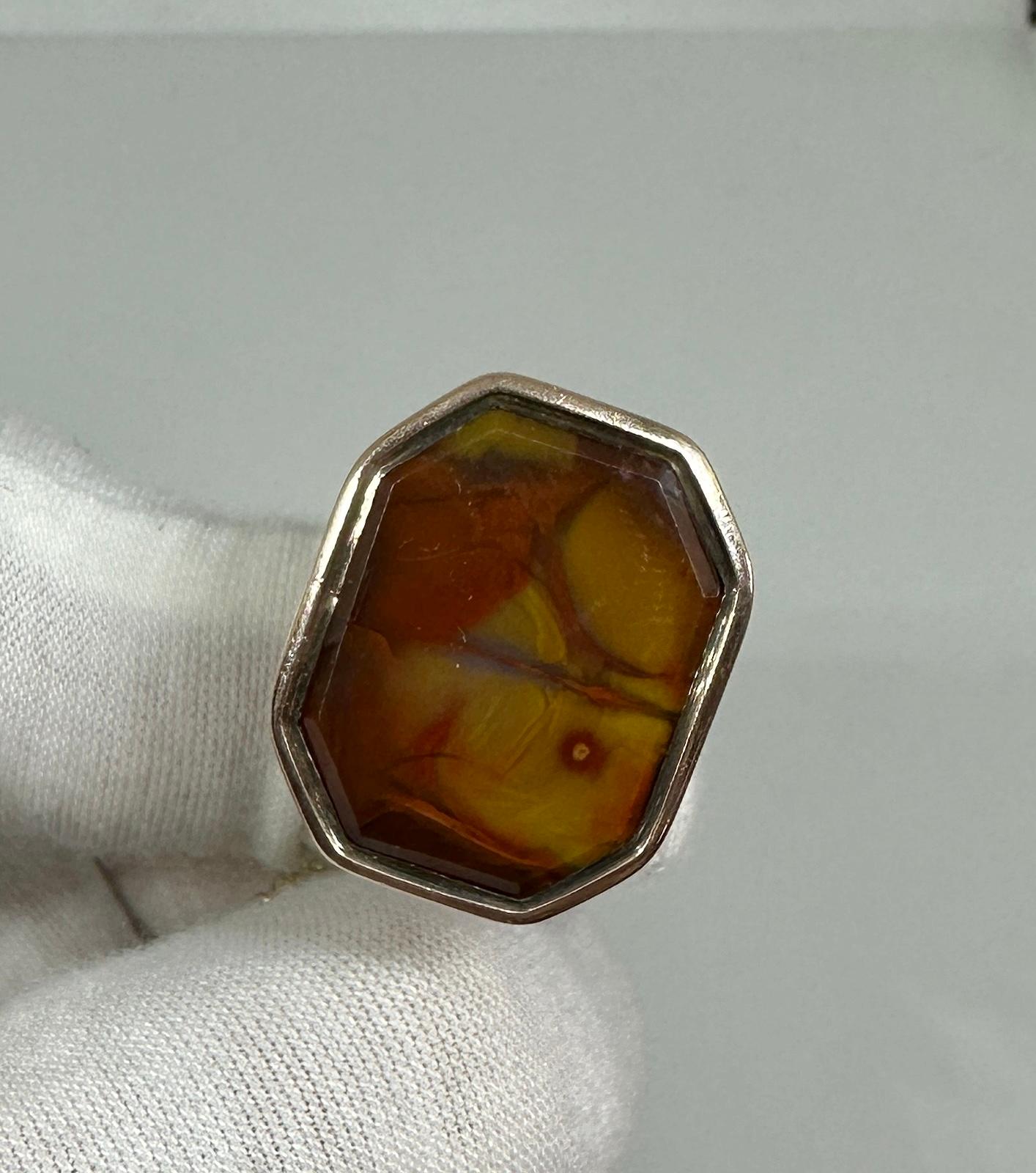 Picture Agate Large Fob Seal Pendant Charm Victorian Gold 1 1/4 Inches In condizioni ottime in vendita a New York, NY