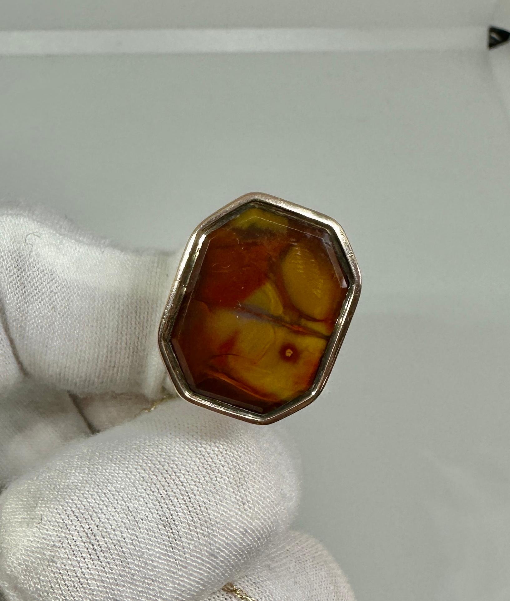 Picture Agate Large Fob Seal Pendant Charm Victorian Gold 1 1/4 Inches in vendita 3