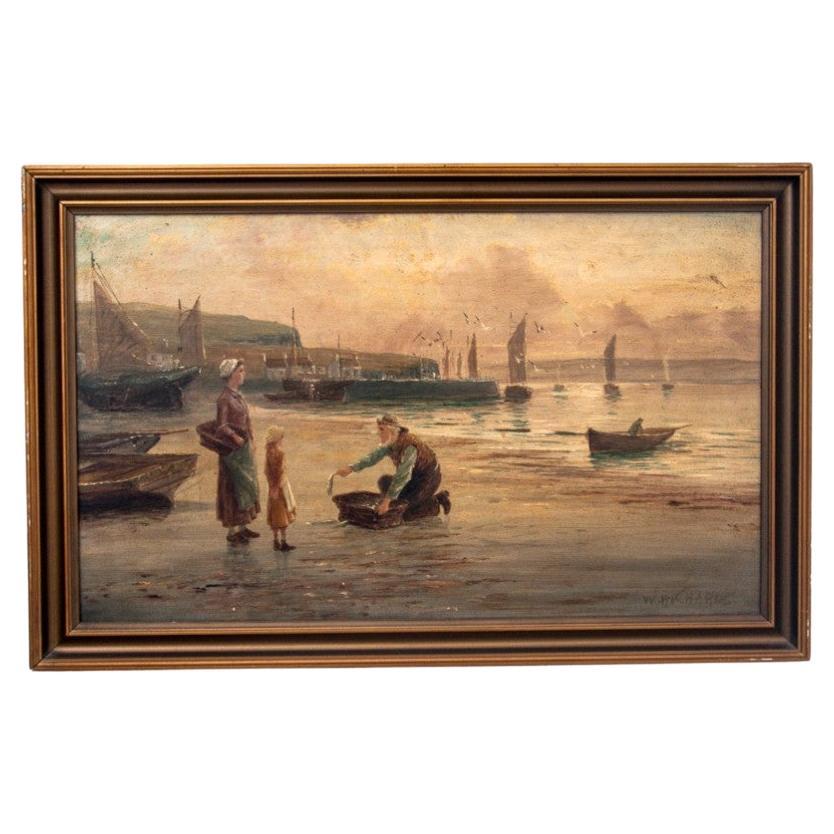 Picture "Fishing port" signed For Sale