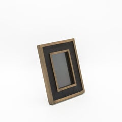 Picture Frame 5x7” in Black Shagreen with Brass Details by KIFU Paris