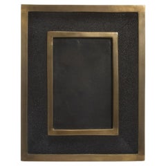 Picture Frame 5x7” in Black Shagreen with Brass Details by KIFU Paris