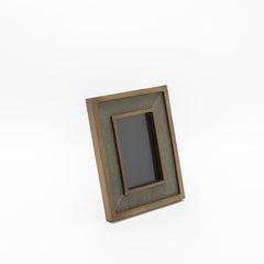 Picture Frame 5x7” in Grey Shagreen with Brass Details by KIFU Paris