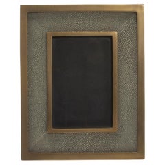 Picture Frame 5x7” in Grey Shagreen with Brass Details by KIFU Paris