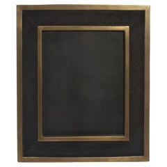 Picture Frame 8x10” in Black Shagreen with Brass Details by KIFU Paris