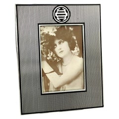 Used Picture Frame Art Deco Chinese influence Enamel Sterling Silver Salimbeni