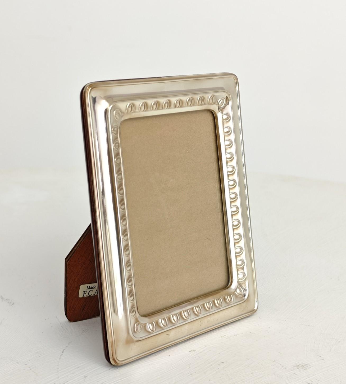Italian Picture Frame Decorative Object Silver 925 Mid-Century Modern Italy 1960s For Sale