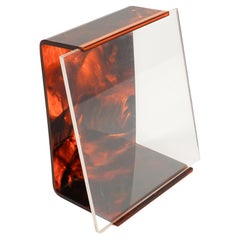 Picture Frame Faux Tortoiseshell Lucite Attributed to Team Guzzini, Italy 1970s