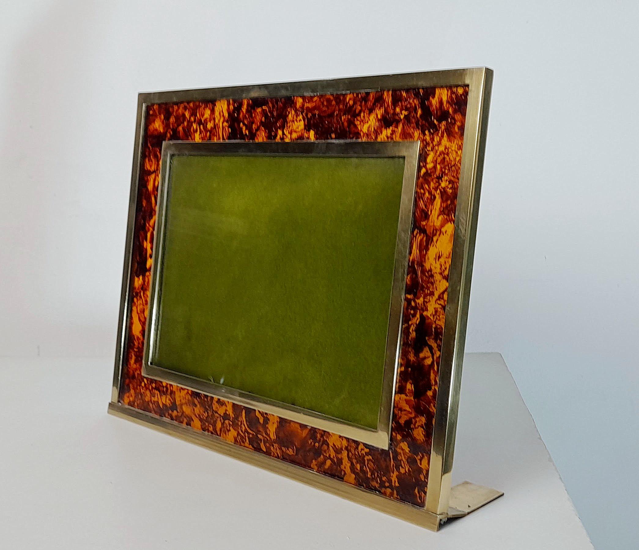 Italian Picture Frame in Faux Tortoise Lucite, Italy
