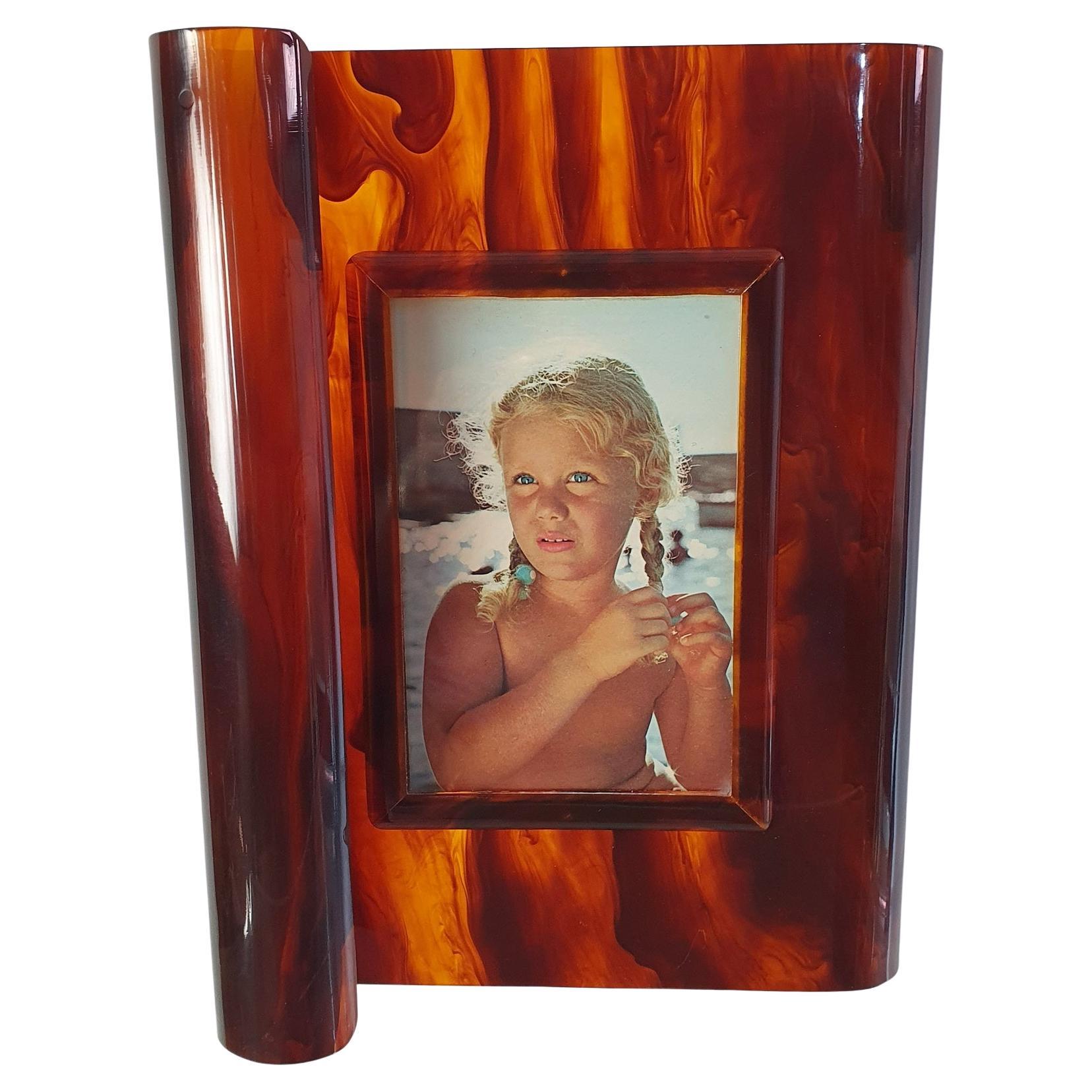 Picture Frame in Faux Tortoise Lucite, Italy For Sale