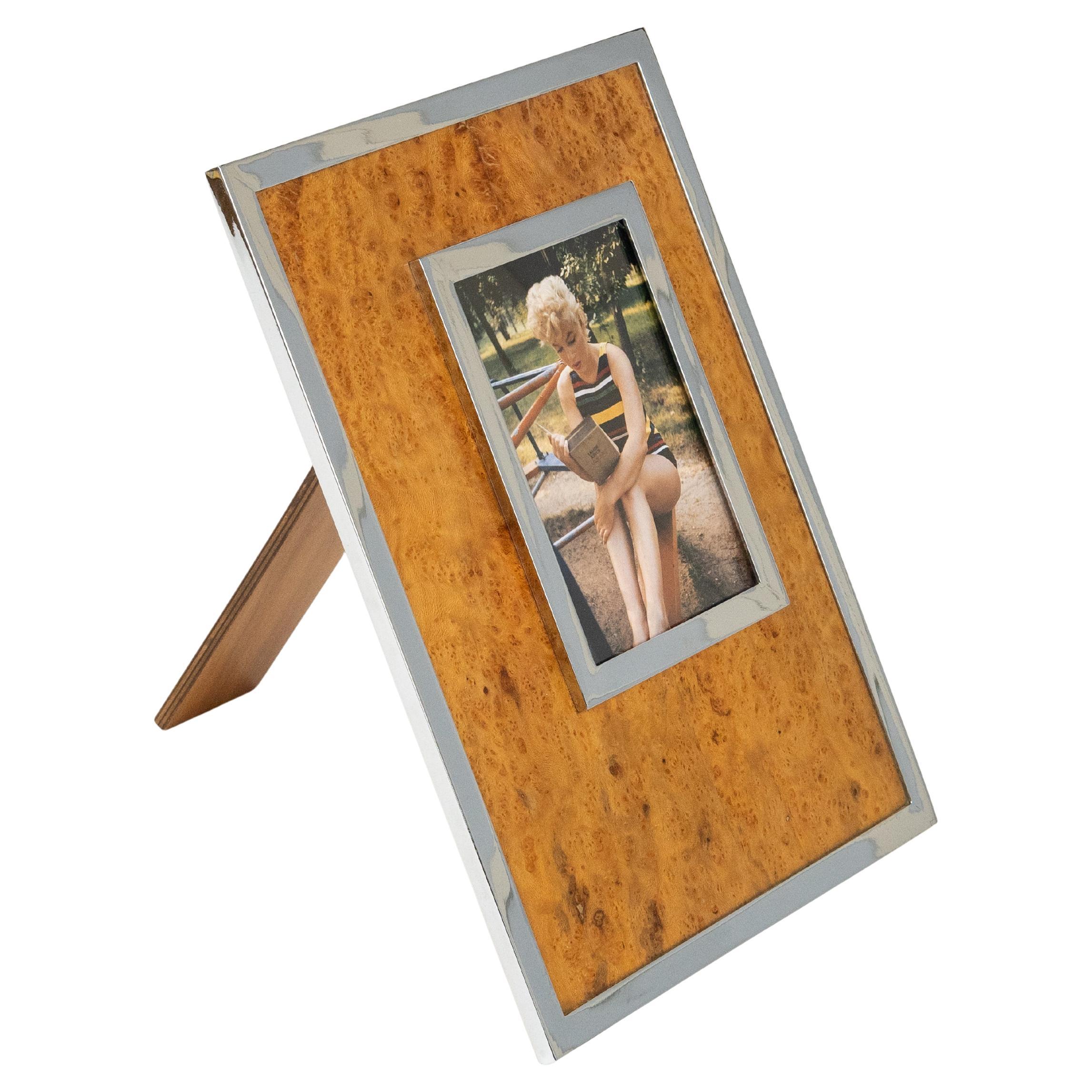 Marco de madera, cromo y cristal de Felice Antonio Botta, Italia Años 70 en venta 6