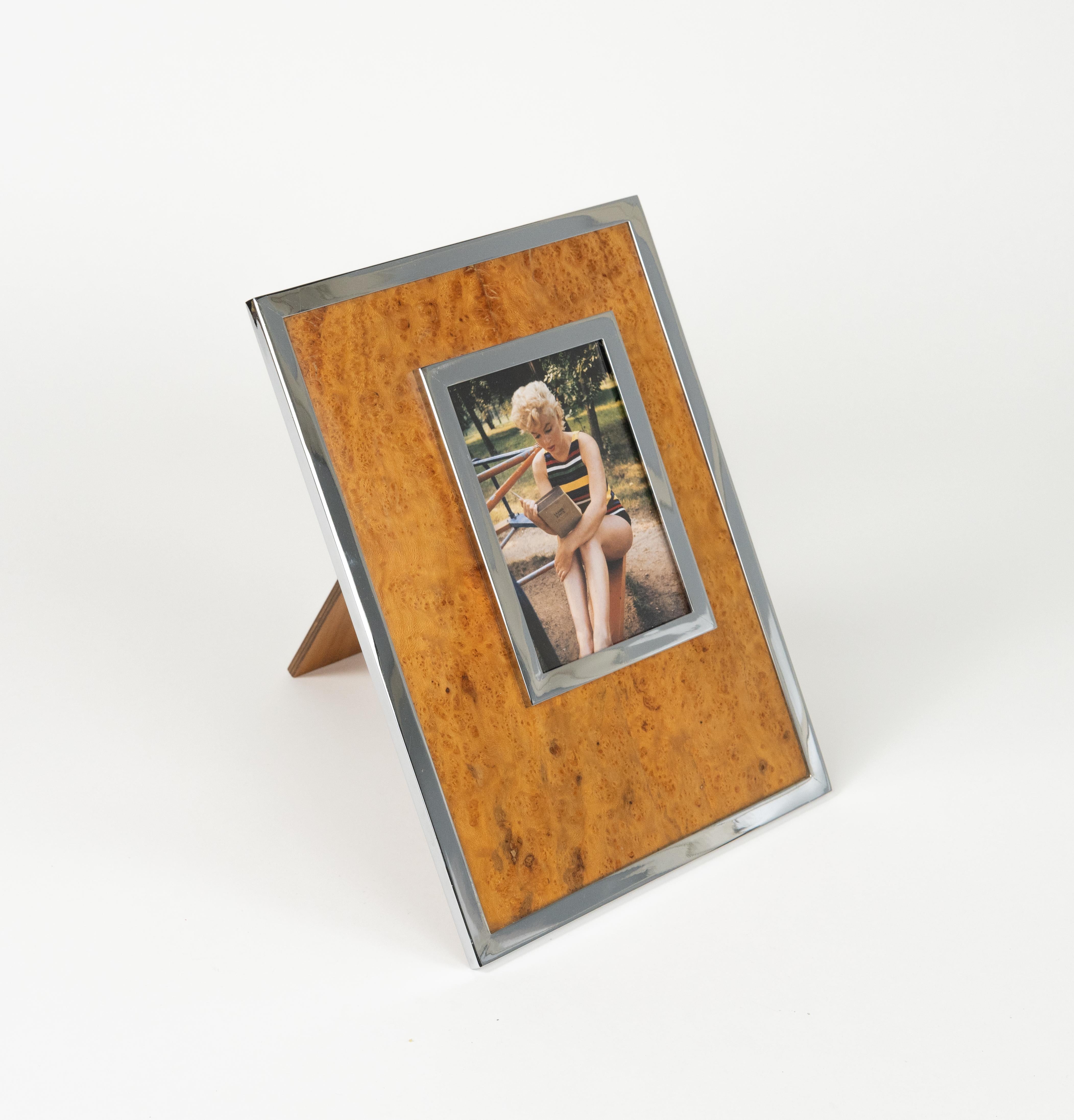 Marco de madera, cromo y cristal de Felice Antonio Botta, Italia Años 70 Italiano en venta