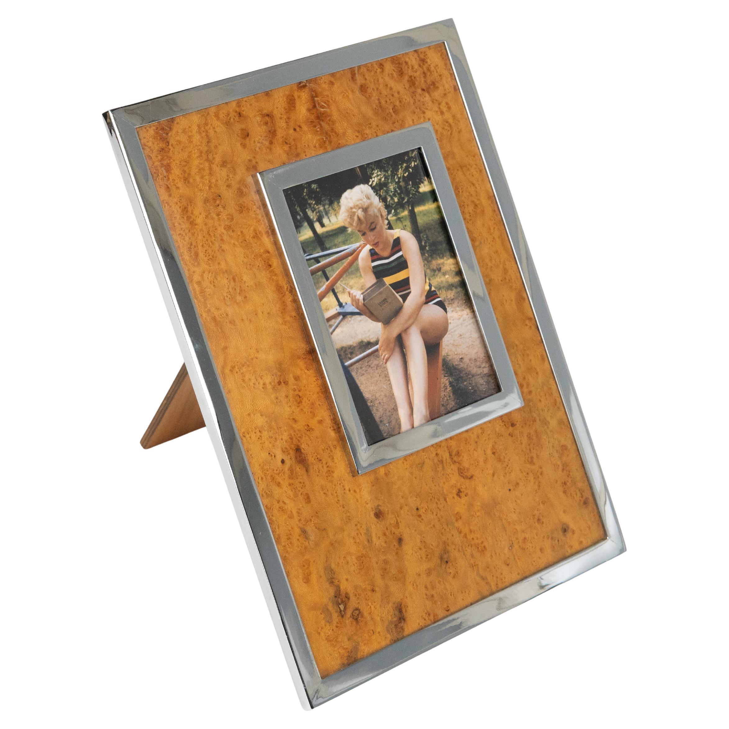 Bilderrahmen aus Holz, Chrom und Glas von Felice Antonio Botta, Italien 1970er Jahre