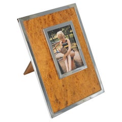 Bilderrahmen aus Holz, Chrom und Glas von Felice Antonio Botta, Italien 1970er Jahre