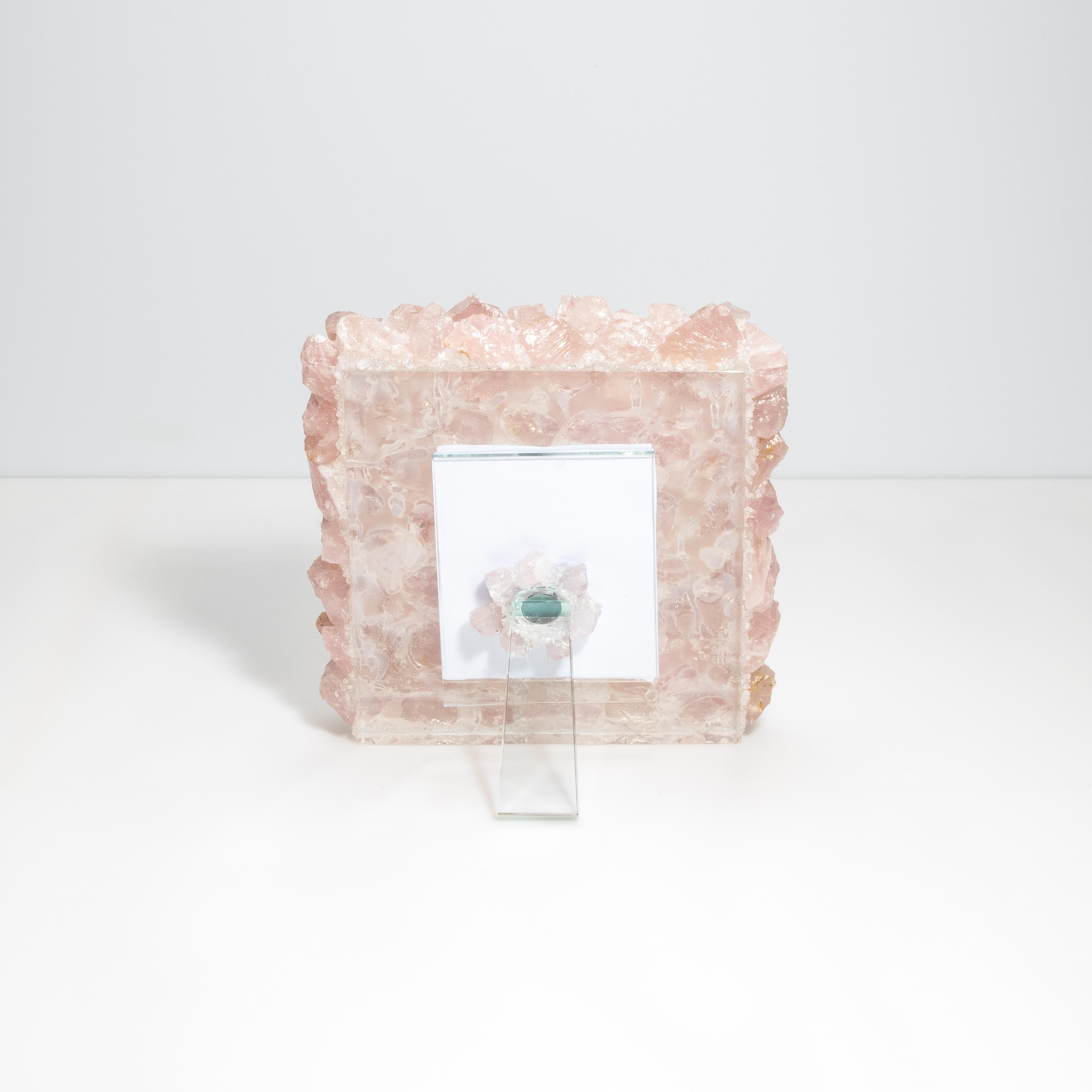Modern Picture Frame Large Vertical in Pink Quartz For Sale