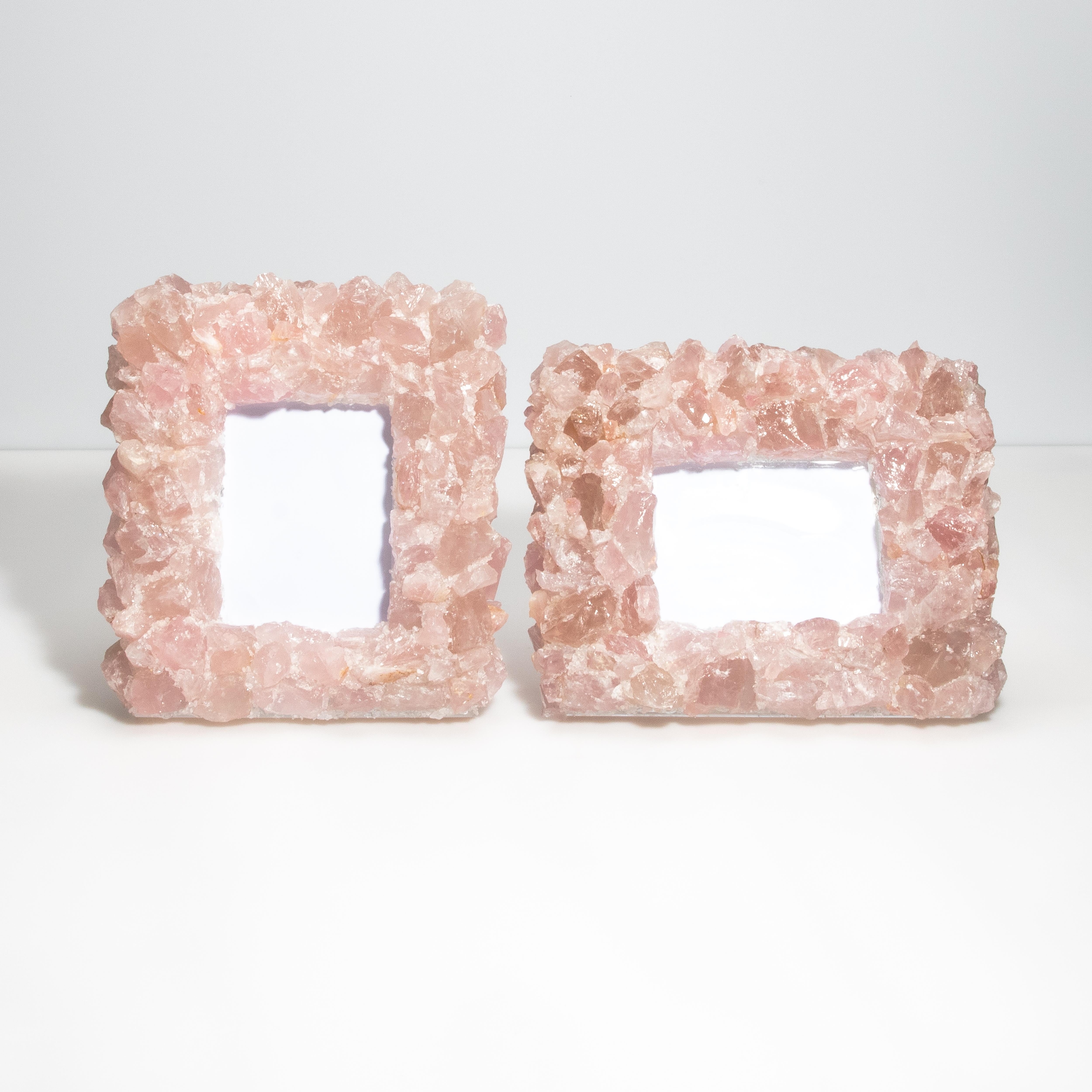 Picture Frame Large Vertical in Pink Quartz In New Condition For Sale In West Hollywood, CA