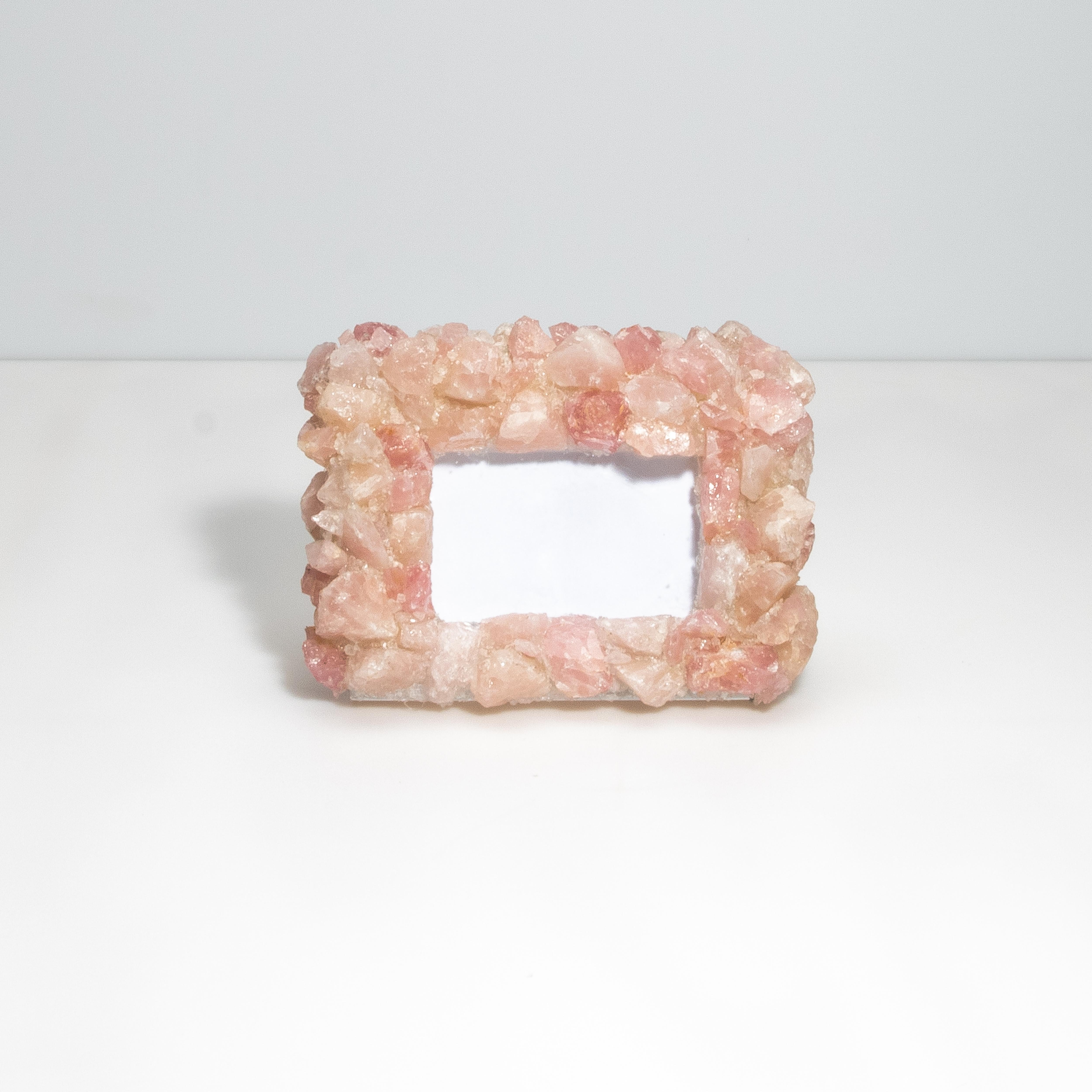 Modern Picture Frame Medium Horizontal in Pink Quartz For Sale